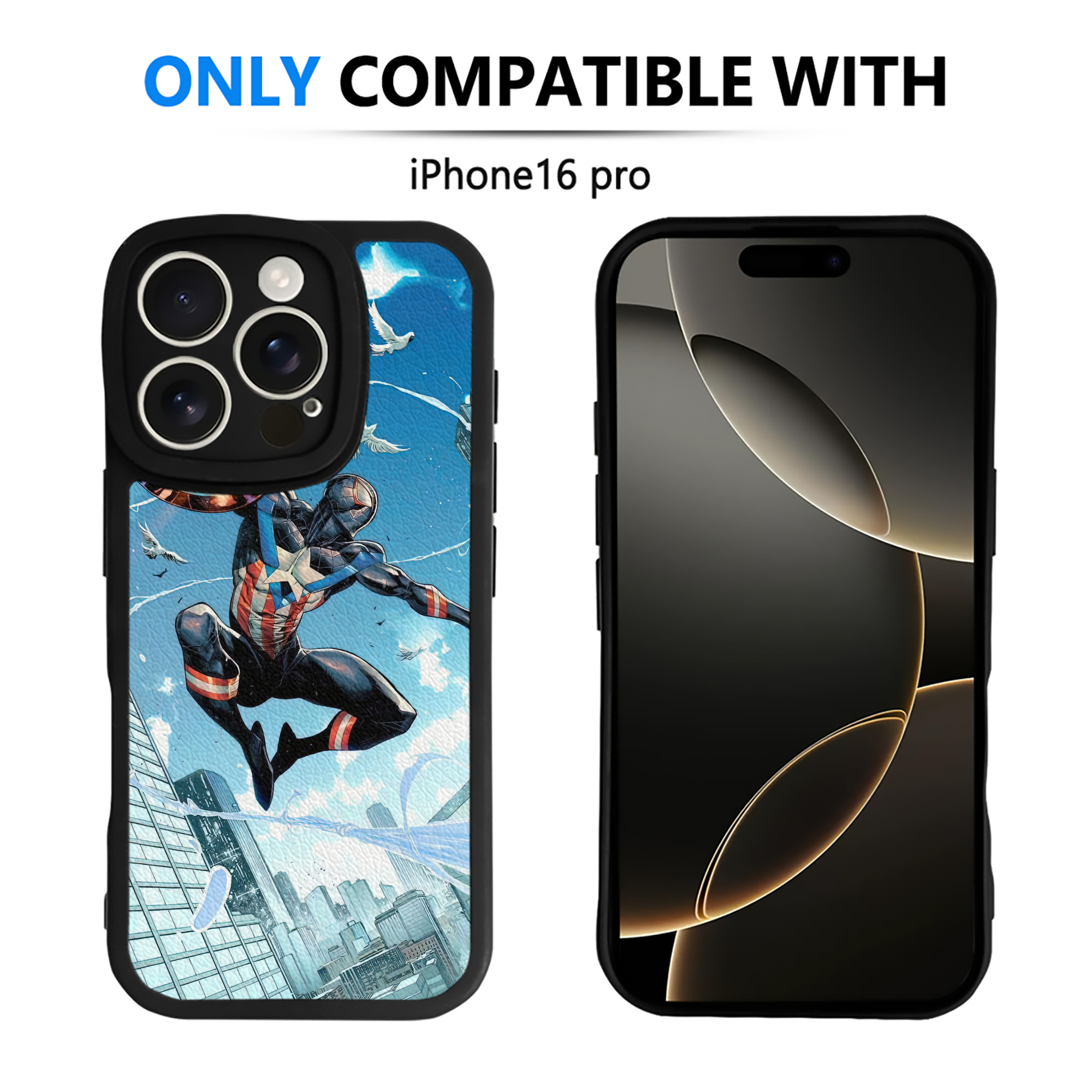 Spider Man スパイダーマン 【iPhone 16シリーズ対応】シリコンスマホケース（レザー調） 材質：シリコン